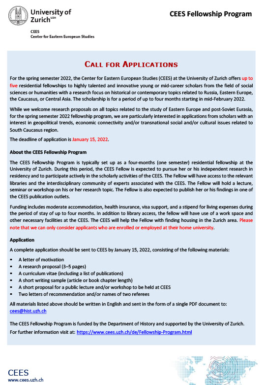 CEES Fellowship Call for Application 2022